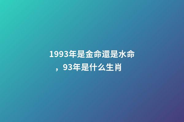1993年是金命還是水命，93年是什么生肖